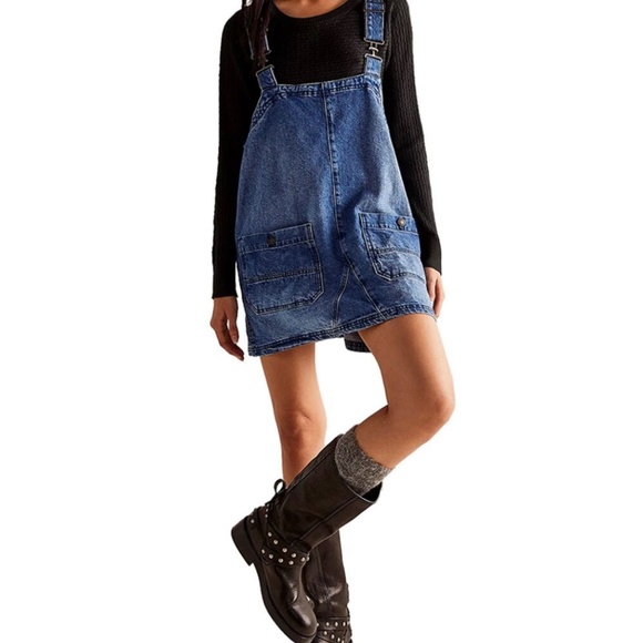Free People Overall Smock Mini Top (XS) - Picture 1 of 5